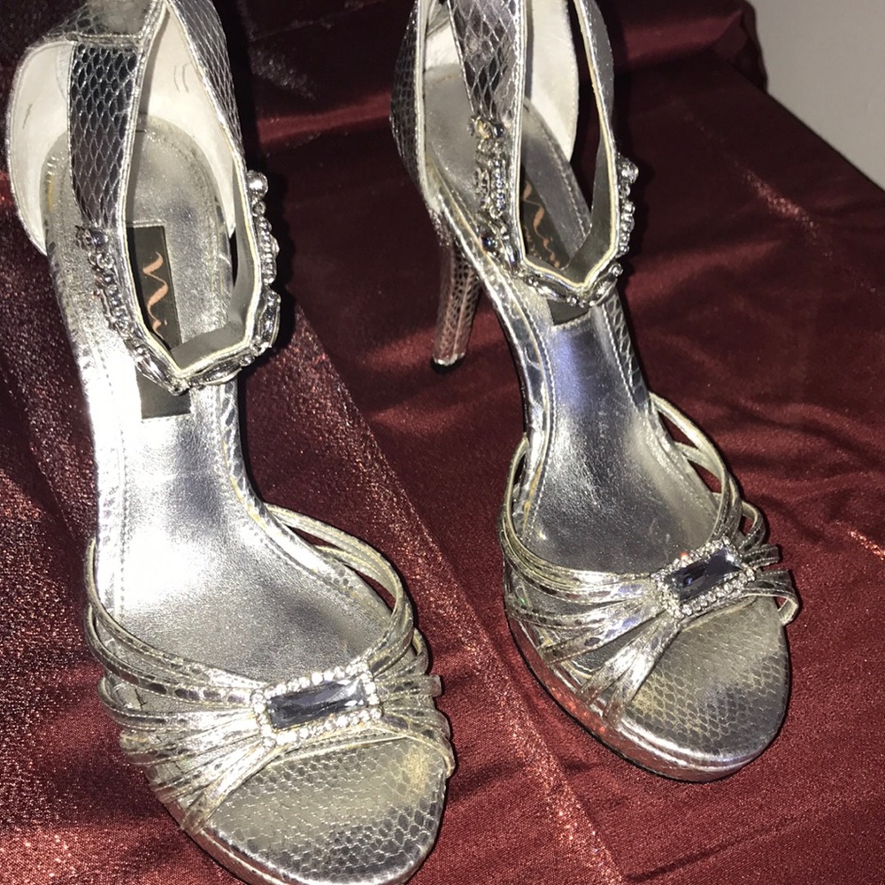 Gorgeous Silver Embellished Heels